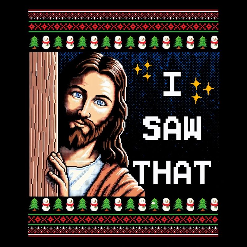 Pull de Noël laid laid Jésus Meme