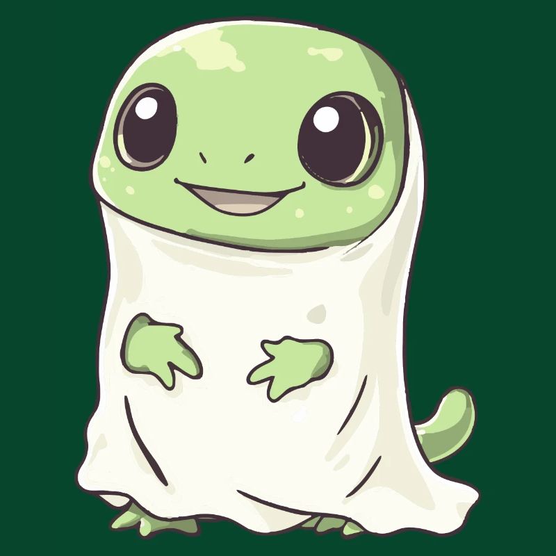 Lizard Halloween Comic Ghost