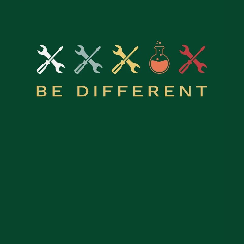 Chemistry Chemist Be Different Laboratory Flask Retro
