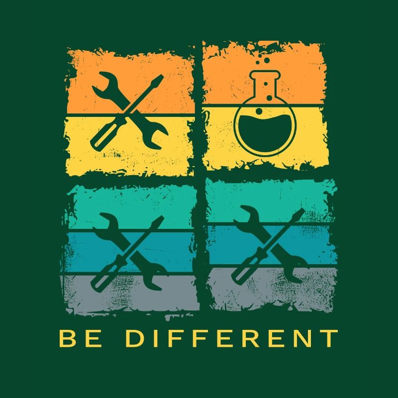 Chemistry Chemist Be Different Laboratory Flask Retro