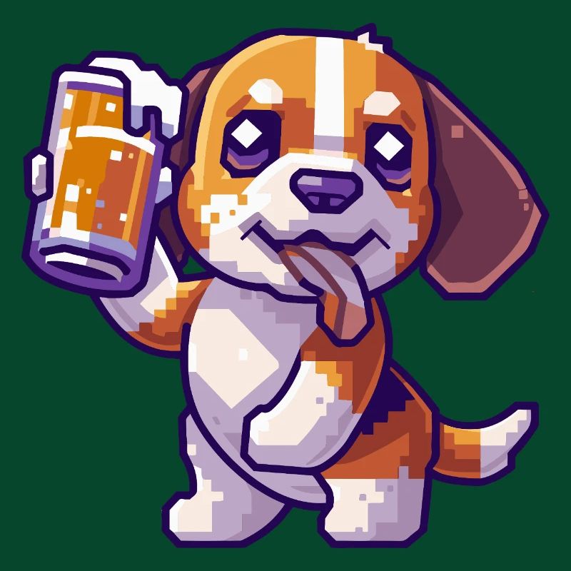 Beagle Hunde Pixel Bier