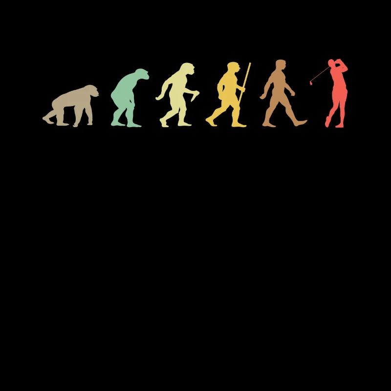 Golf Retro Golfer Evolution Funny Golfing
