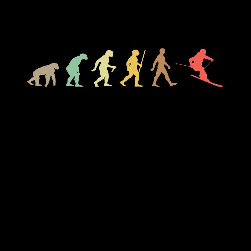 Skiing Retro Skier Evolution Ski