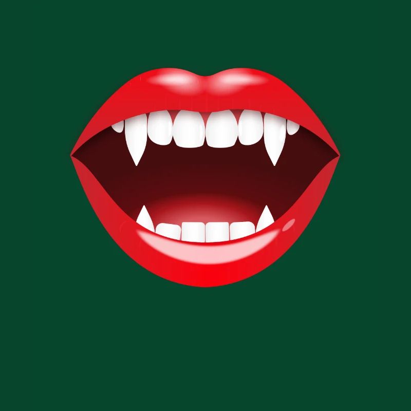 Vampire Halloween funny red lips sharp teeth