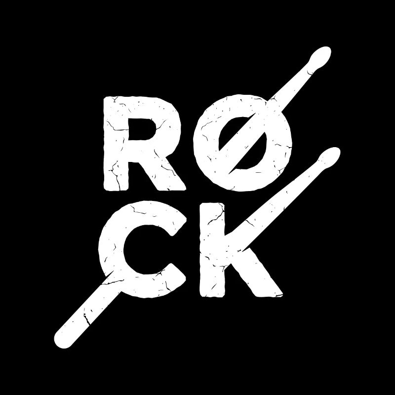 Rock text with drumsticks