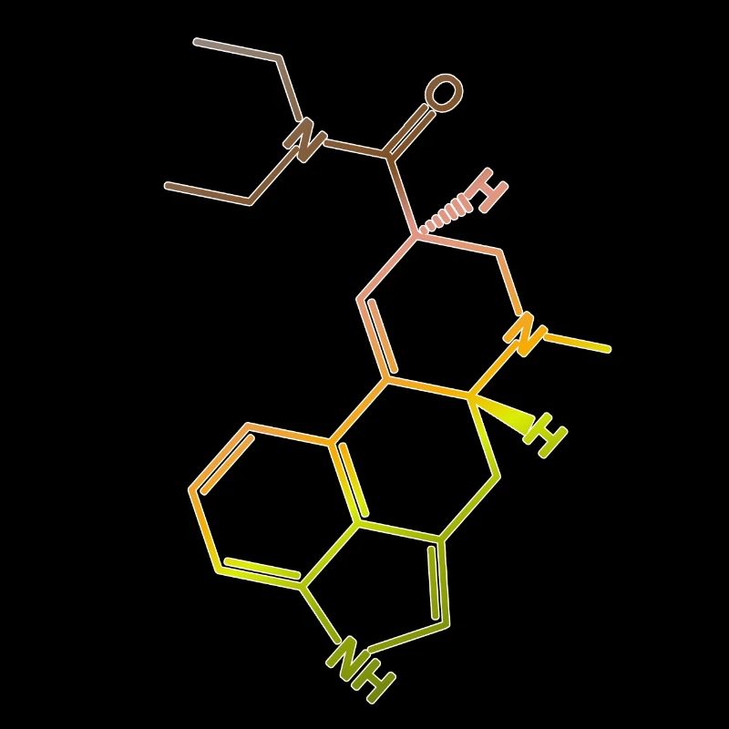Molécule de formule structurelle LSD A. Hofmann Bicycle Day