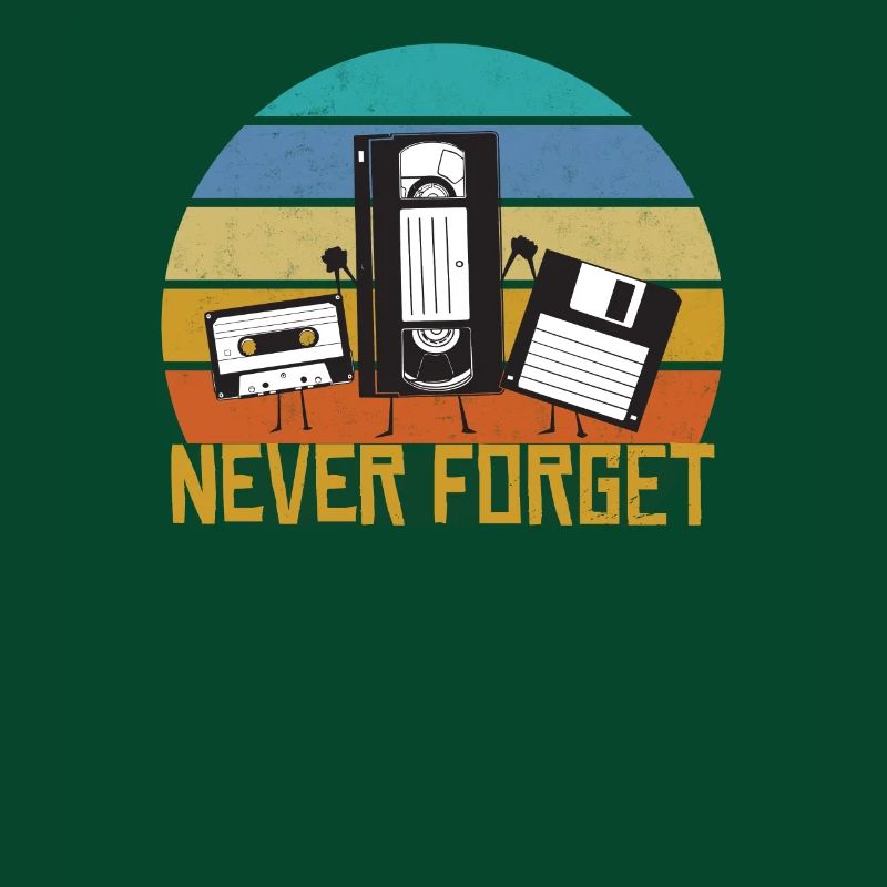 Never Forget Retro Cassette VHS Diskette Gift