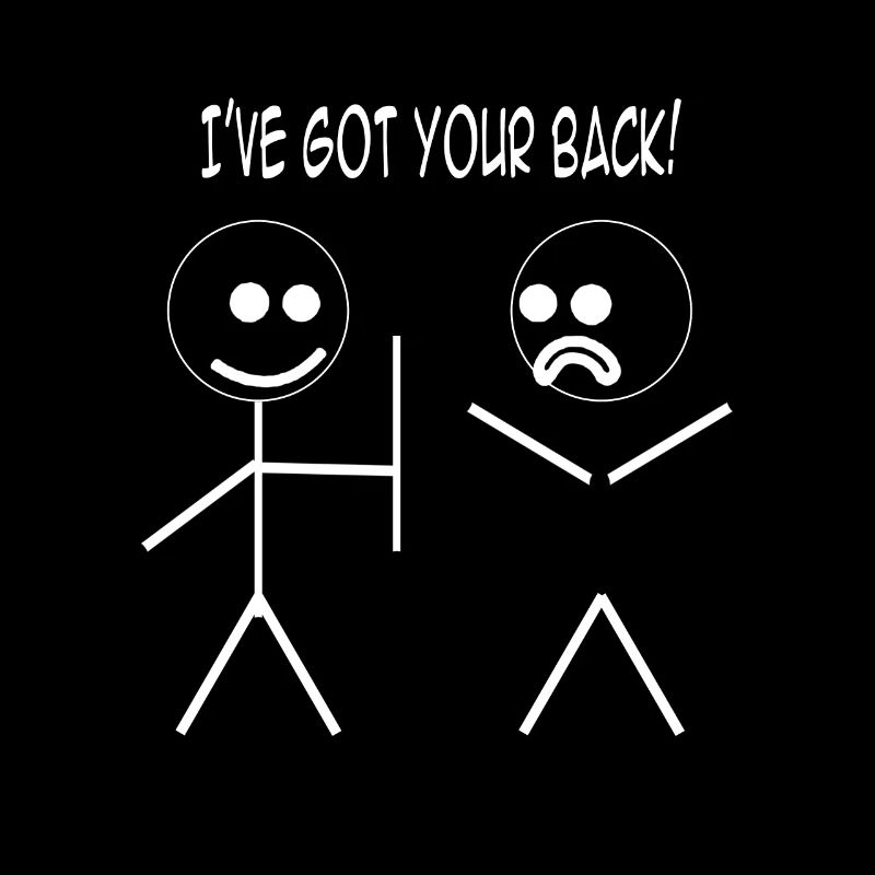 Lustiger Stickman, ich stehe hinter dir.