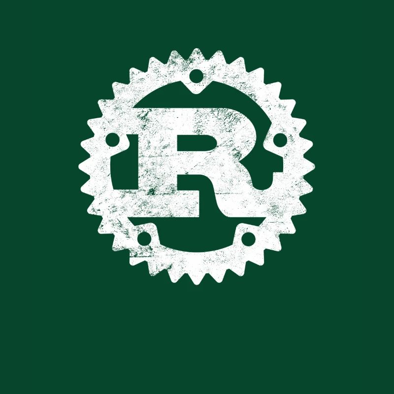 Rust Programming logo imprimé en détresse