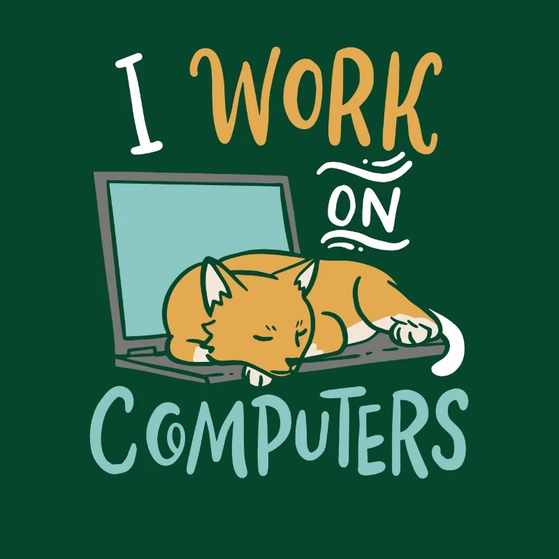 I Work on Computers Cat IT Developer Shirt