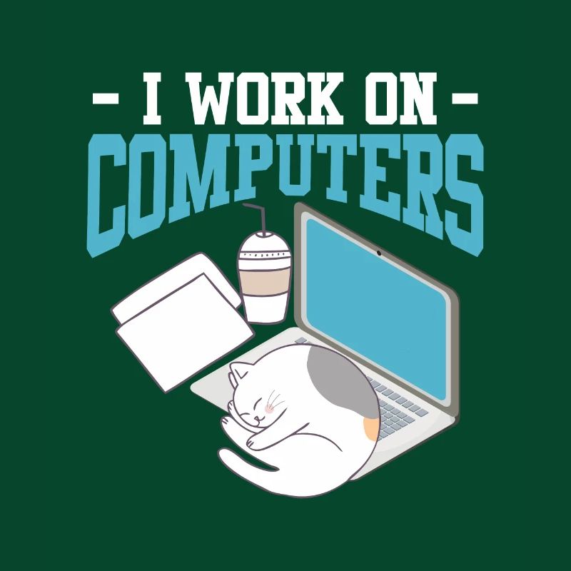 Informatik Katze Zocken Nerd Programmierer