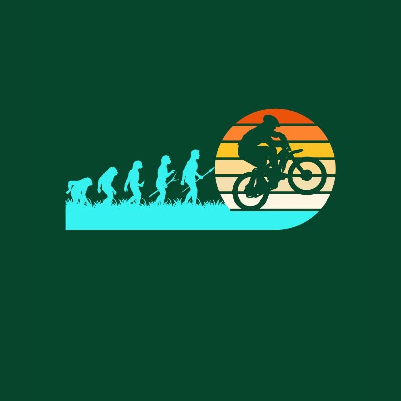 Bicycles Cyclists Evolution Mountain bikers