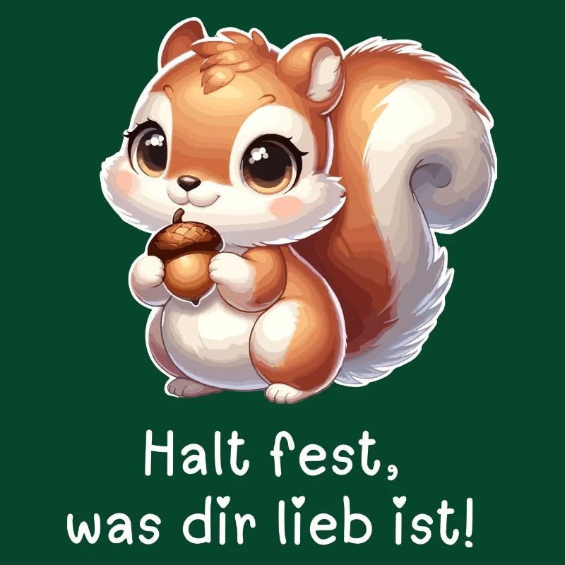 Süßes Eichhörnchen mit einer Nuss in den Händen