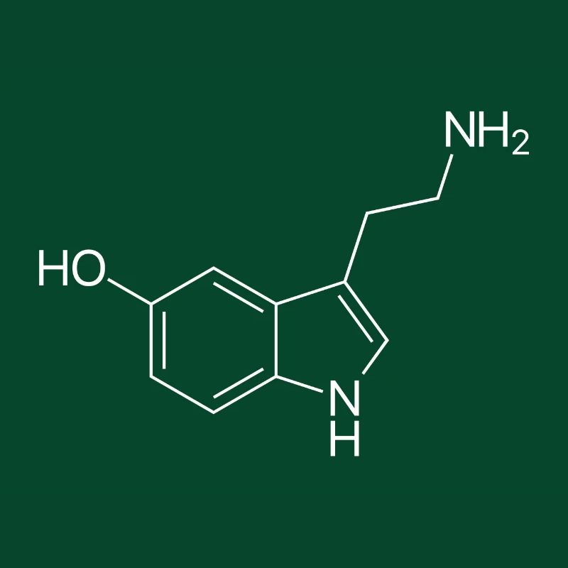 Serotonin Strukturformel - weiß