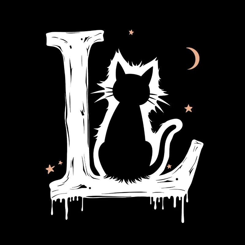 Letter L with cat