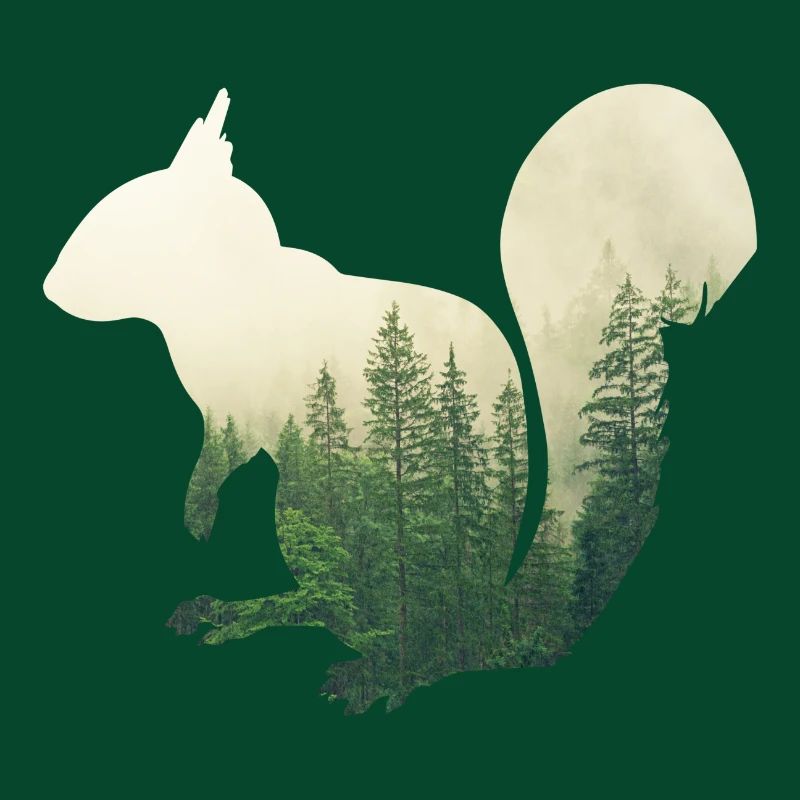 Eichhoernchen - Forest double exposure effect