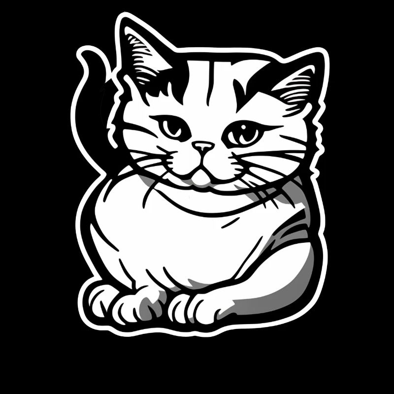 Logo chat noir et blanc
