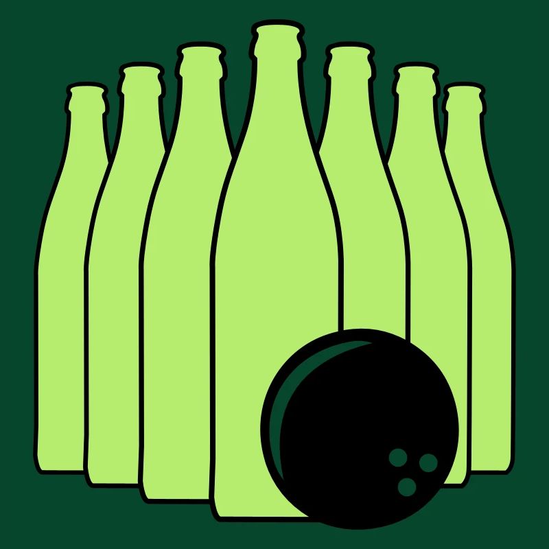 Bière bowling avec boule de bowling. Deux couleurs.