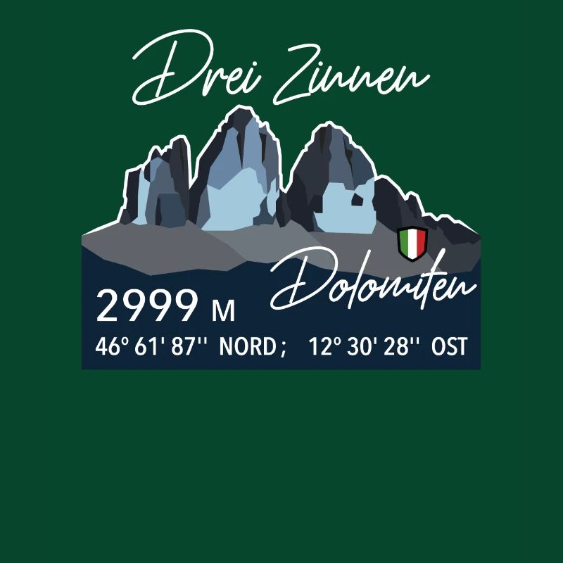 Three Peaks Dolomites E5 South Tyrol Retro Low Poly