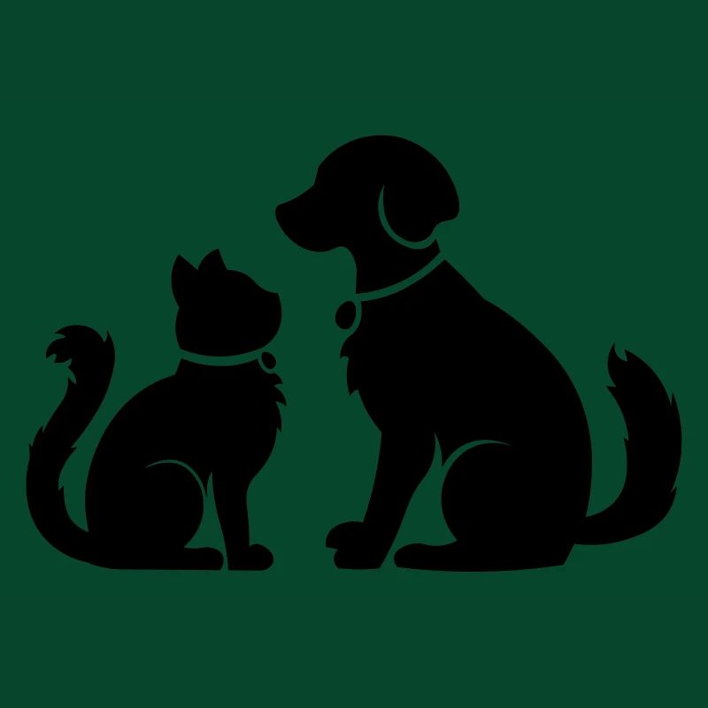 Chat chien ensemble - chat chien ensemble - animaux de compagnie