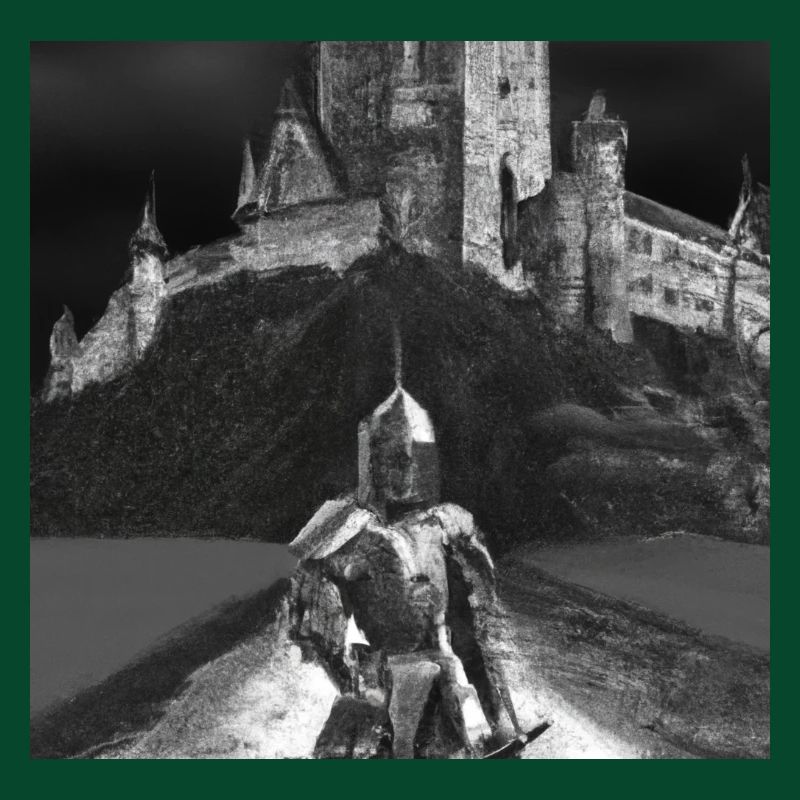 Chevaliers devant le château 2