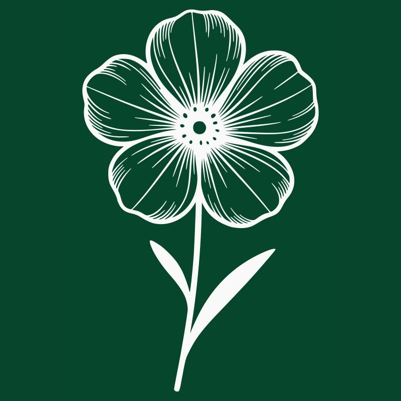 Fleur blanche graphique - variable de couleur