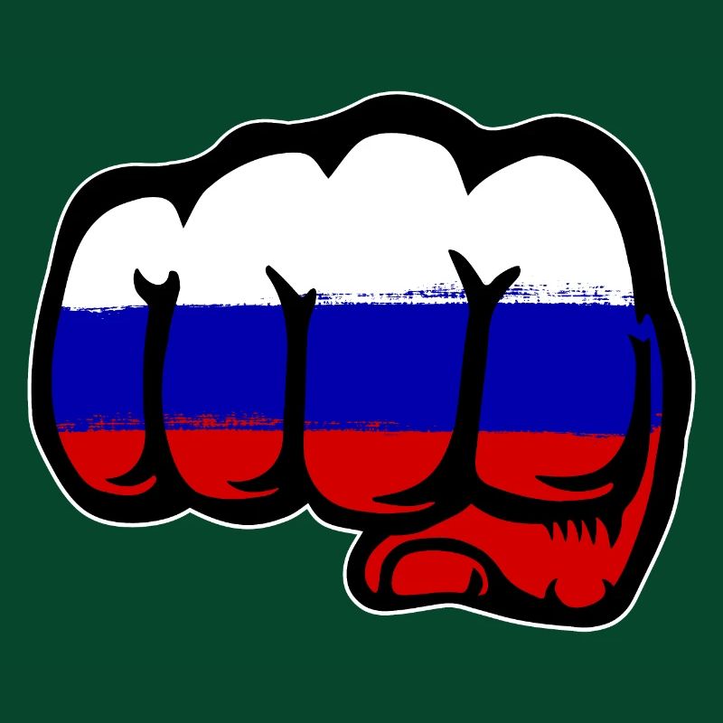 Drapeau de la Russie main poing