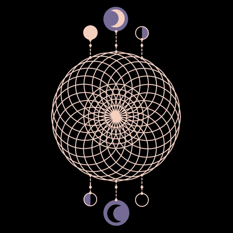 Moon Phases Geometric Pattern