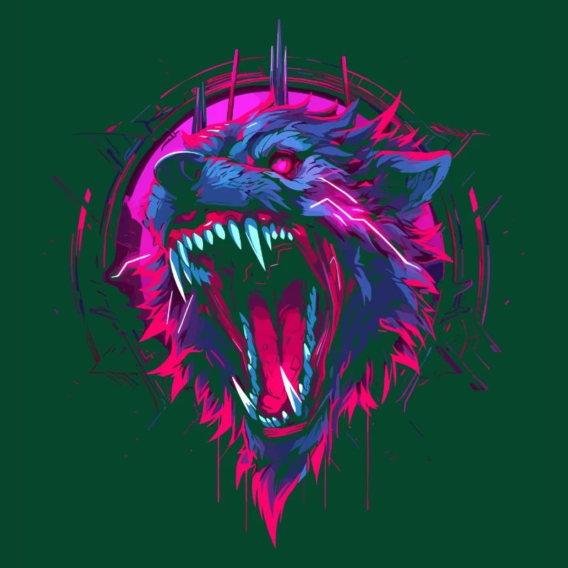 Synthwave Wolf