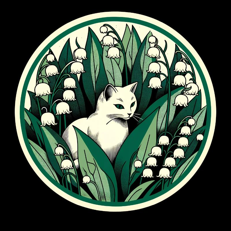 Chat chat blanc du muguet