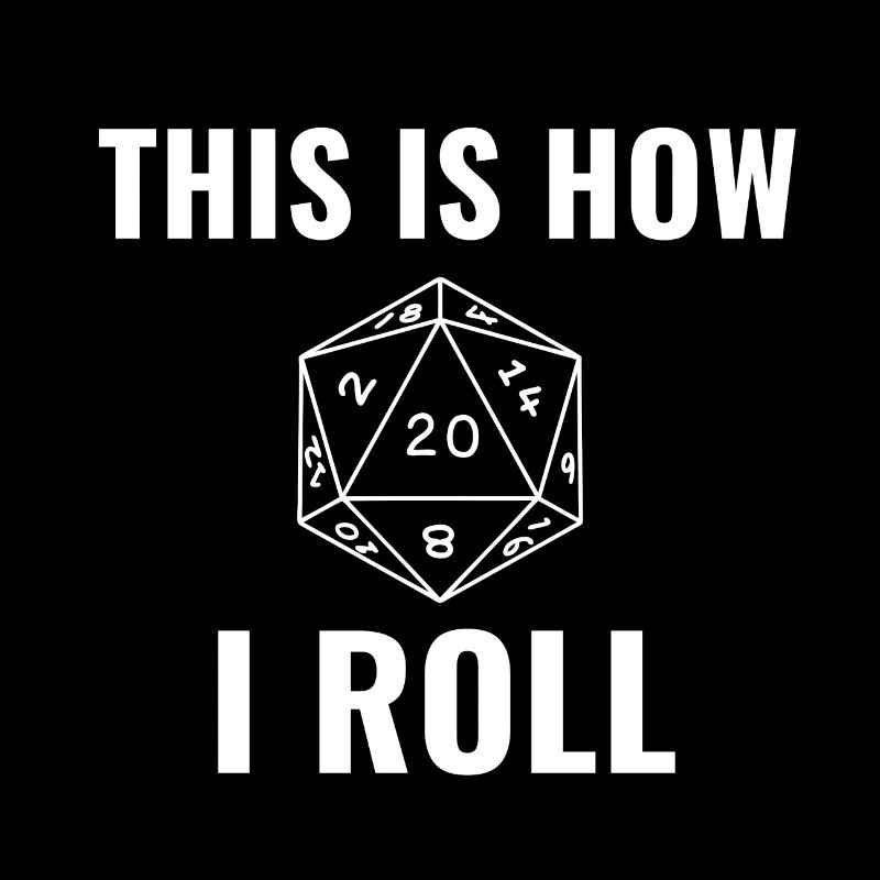 20 sided dice roll white
