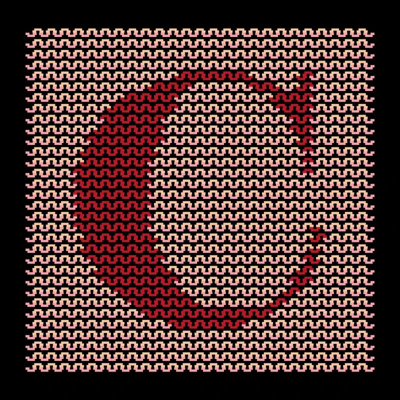 Garn Serif Buchstabe C Rot