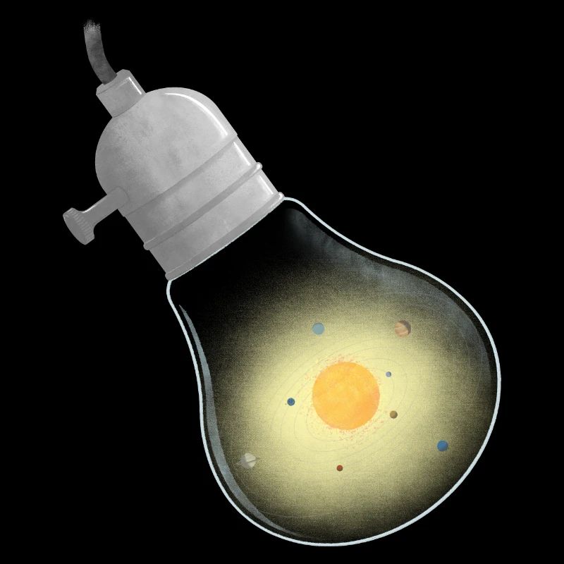 Light bulb solar system orbits