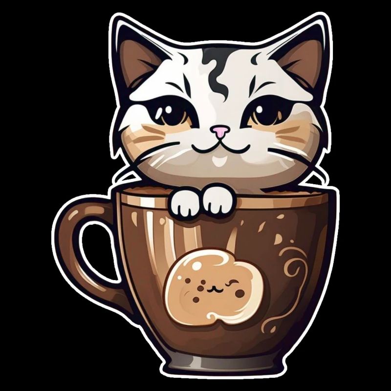 Chat de café mignon