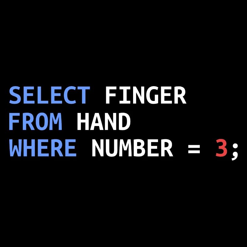 Middle Finger Select SQL Developer Funny Gift