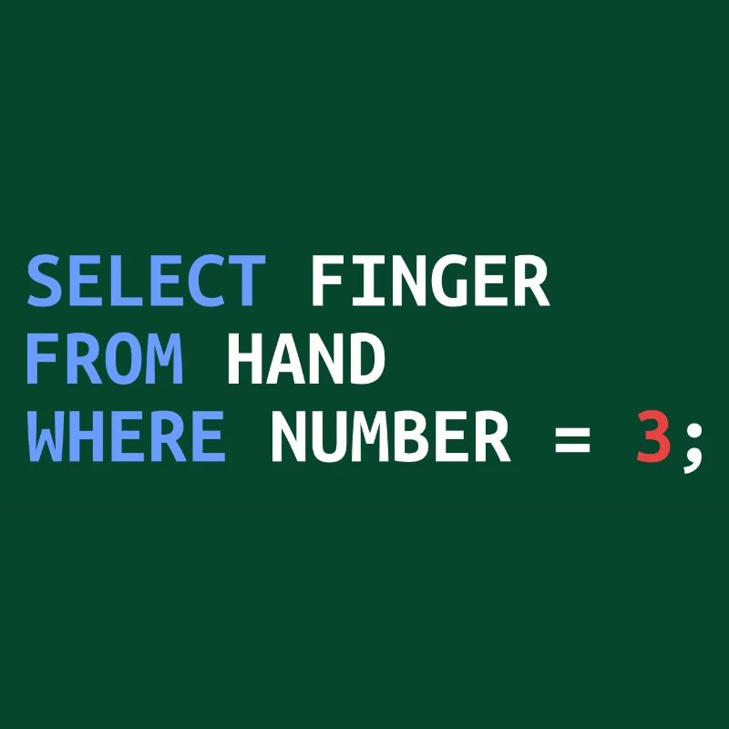 Mittelfinger Select SQL Entwickler Lustig Geschenk