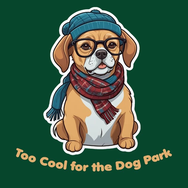 Chien hipster dans le parc
