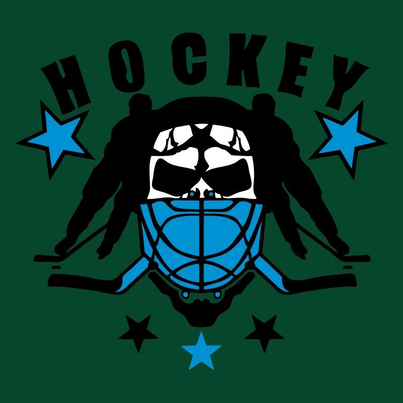 Hockeyschläger Kopf Tod Helm Spieler Spieler Logo