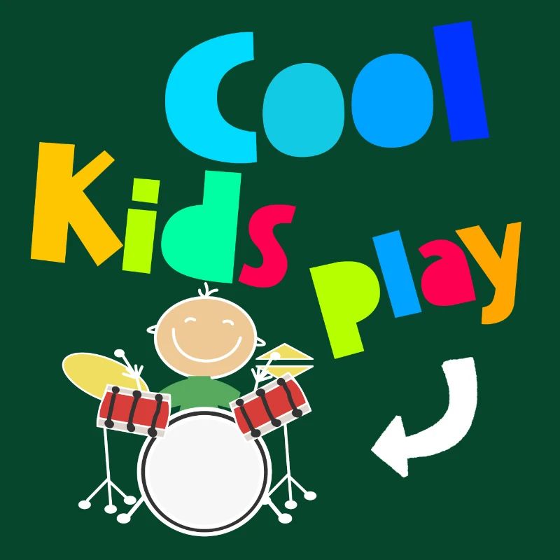 Cool Kids Play Drum Drumsticks Drummer