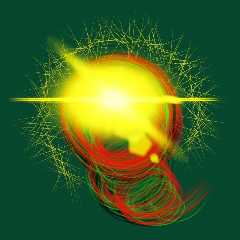 Lichtblitz neon kugelblitz abstrakt kunst