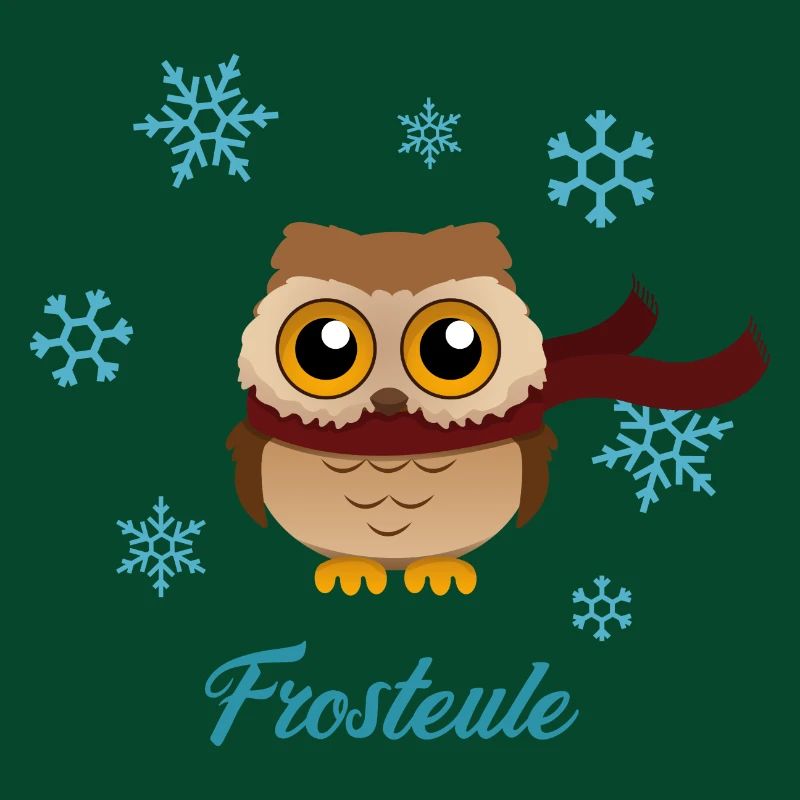 Frosteule Frostbeule eule mit schal
