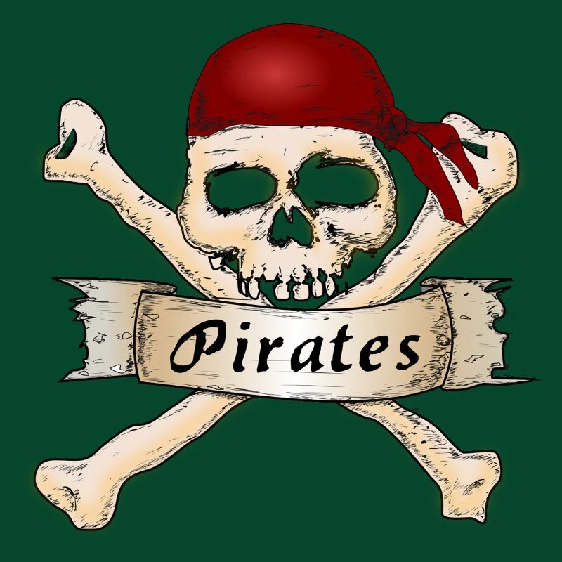 Pirate head with cap and bones