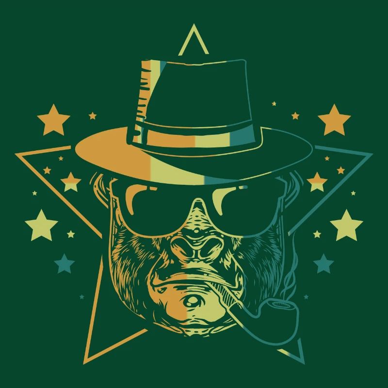 Cooler Affe Gorilla mit Sonnenbrille Cool Monkey