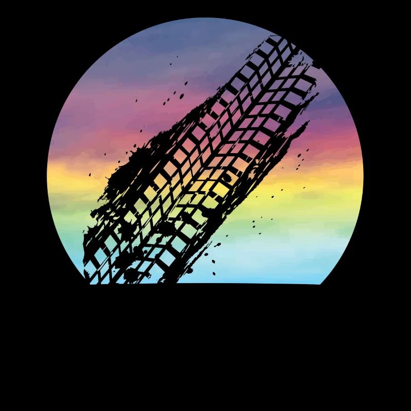 Mudding Retro Sunset Cute Mudding Tire Track ATV