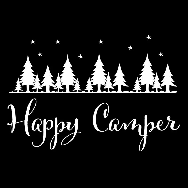 Happy Camper - white (forest under starry sky)