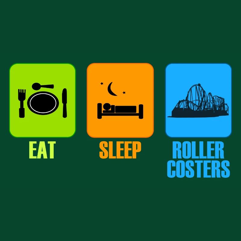 eat sleep roller coaster free time gift