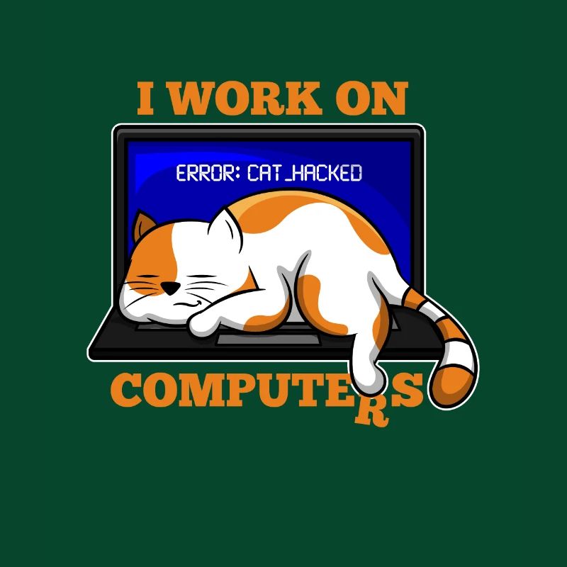 Chat et ordinateur cadeau de programmeur de piratage