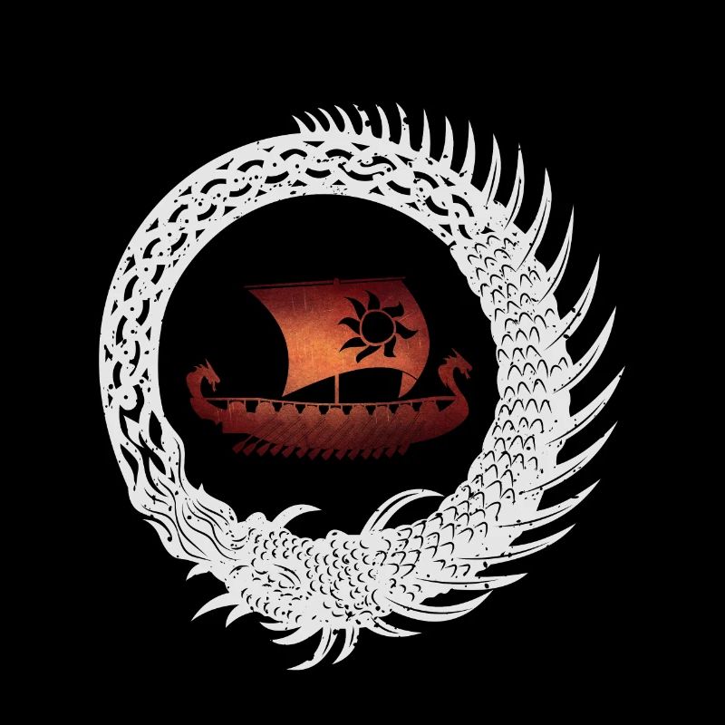 Jormungandr Wikinger Drachenboot Ragnarok Runen Geschenk