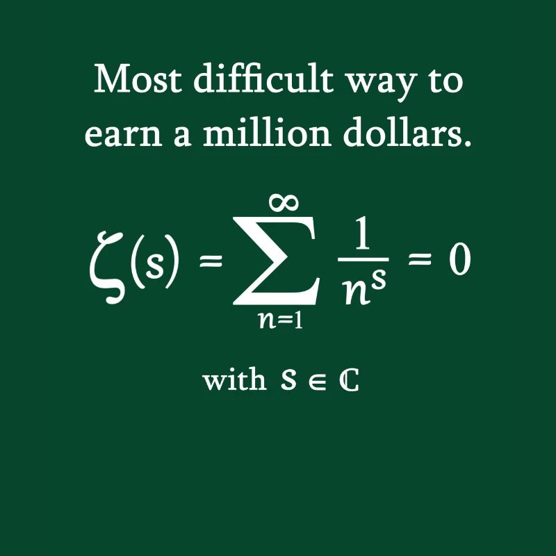 Math Riemann hypothèse mathématicien nerd million