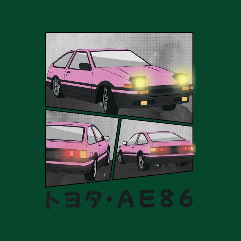 POP PINK CAR COMIC / POP UP HEADLIGHTS HATCHBACK